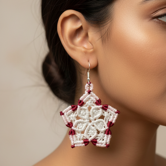 Panchakon macrame dangler earrings