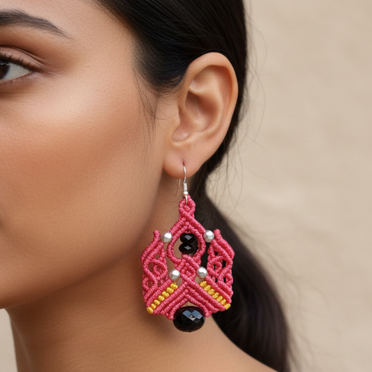 Dhithva macrame dangler earrings