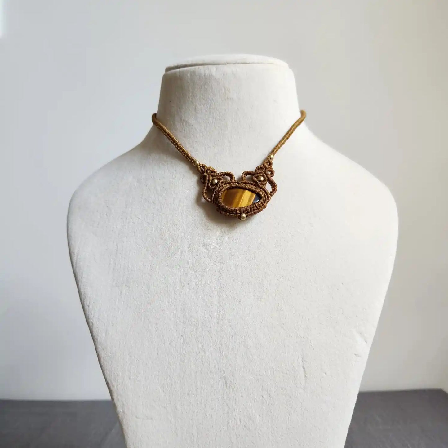 tigereye stone necklace office wear necklace small necklace delicate jewellery brown necklace tiger eye