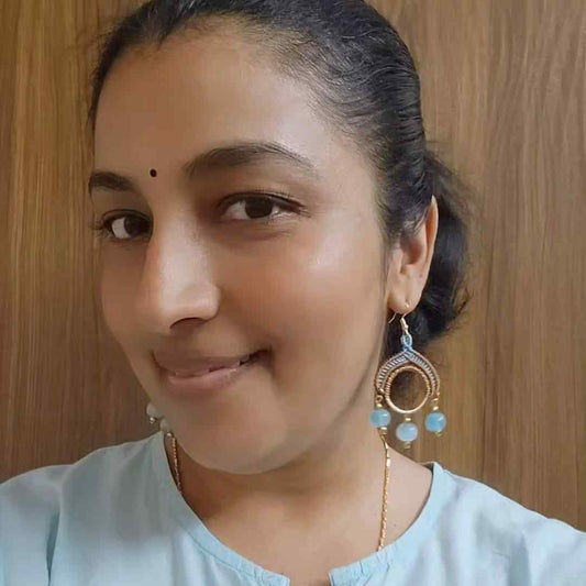 long dangler earrings party wear turquoise bead earrings daily wear earrings