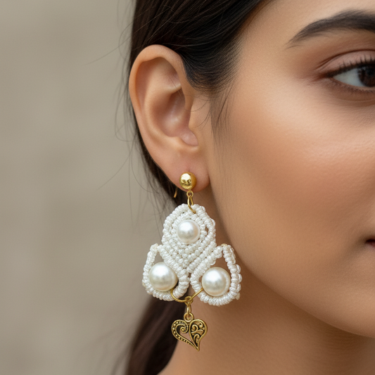 Pavithra macrame stud earrings
