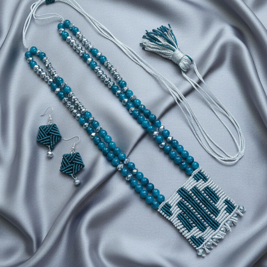 Ghanita bead macrame necklace set