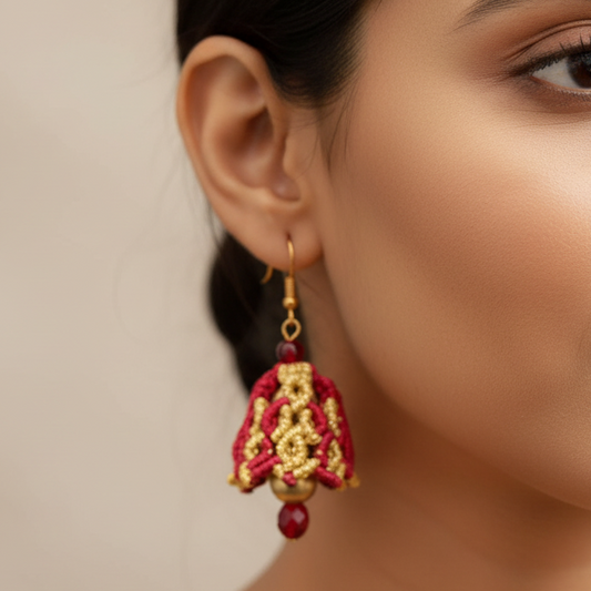 Madhulika macrame jhumka earrings