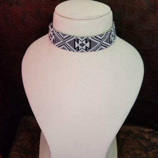 bead loom necklace choker necklace geometric design hair band choker seed bead earrings dangler earrings