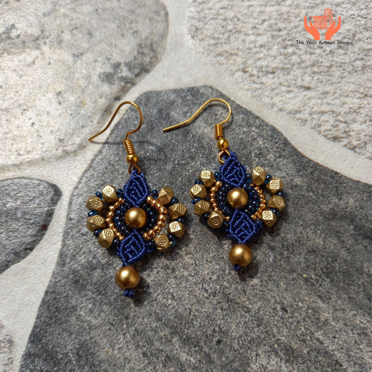 Swarna bead Micro-macramé earrings