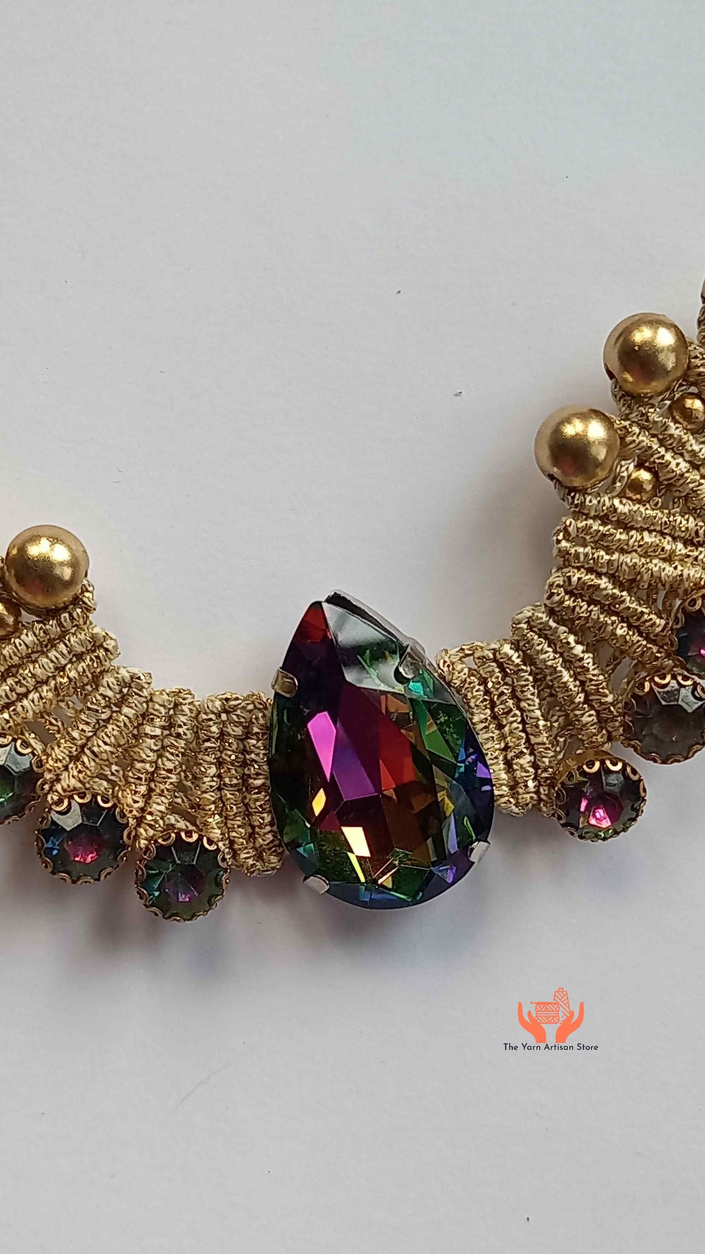 handmade statement bead necklace with stones