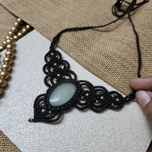 stone necklace formal necklace office-wear necklace with saree with salwar with kurti green stone casual daily wear jewellery