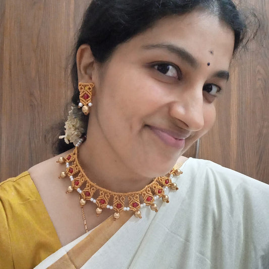 bead necklace pearl necklace gold necklace set stud earrings bead earrings pearl earrings new year necklace set