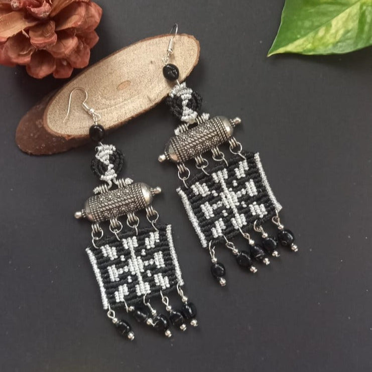 Mallika black cavandoli dangler earrings