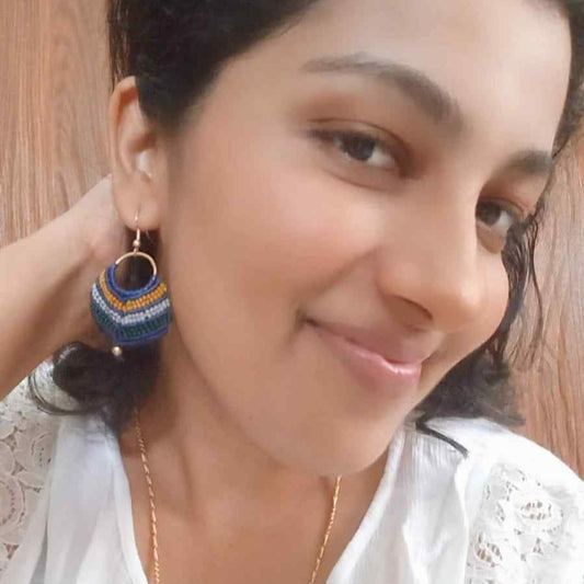 macrame earrings blue earrings gift for her festival gifting birthday gift anniversary gift return gift working woman