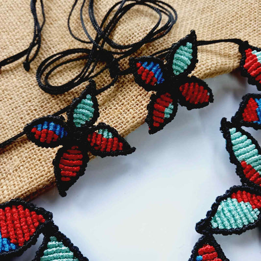 floral necklace macrame necklace stud earrings wedding necklace sangeet necklace jailer movie necklace tamannah necklace