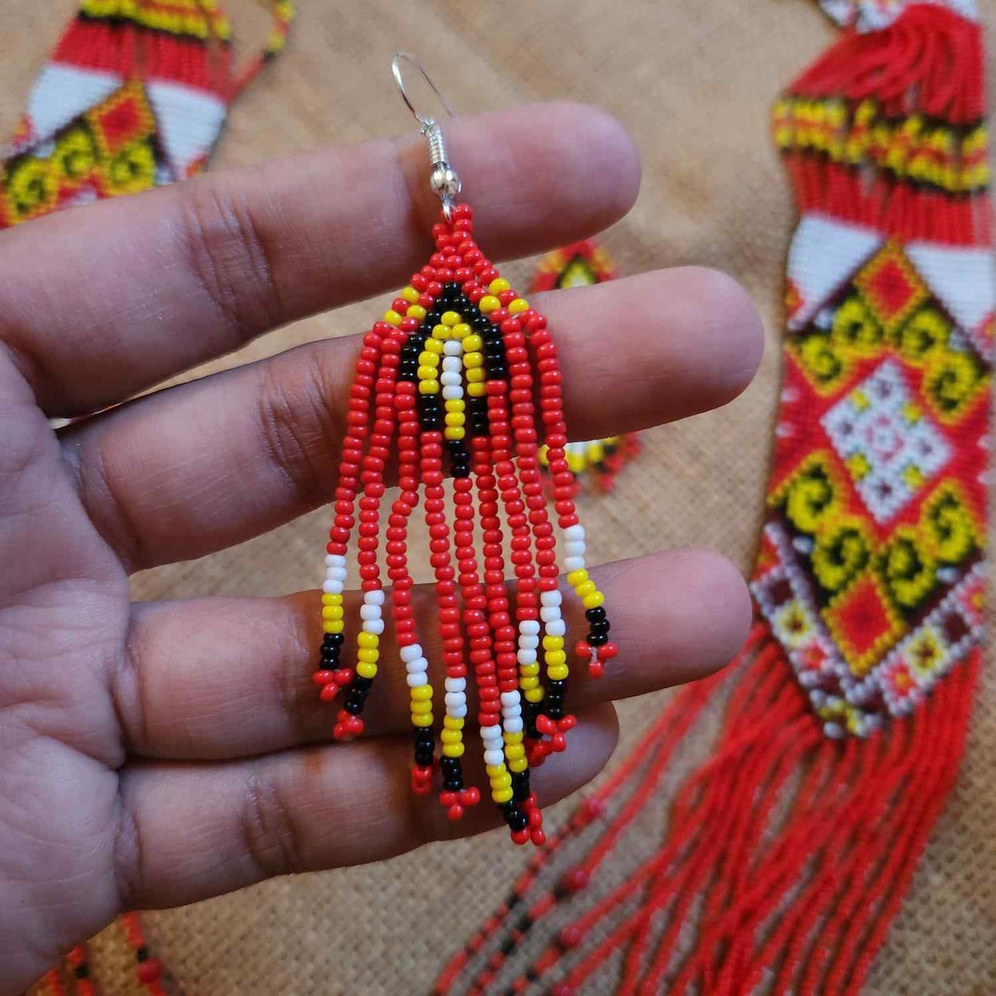 statement bead necklace partywear necklace multi colour necklace for sangeet wedding jewellery floral set bead earrings