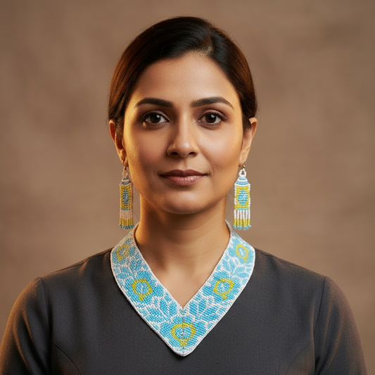 Pushpita bead loom necklace set