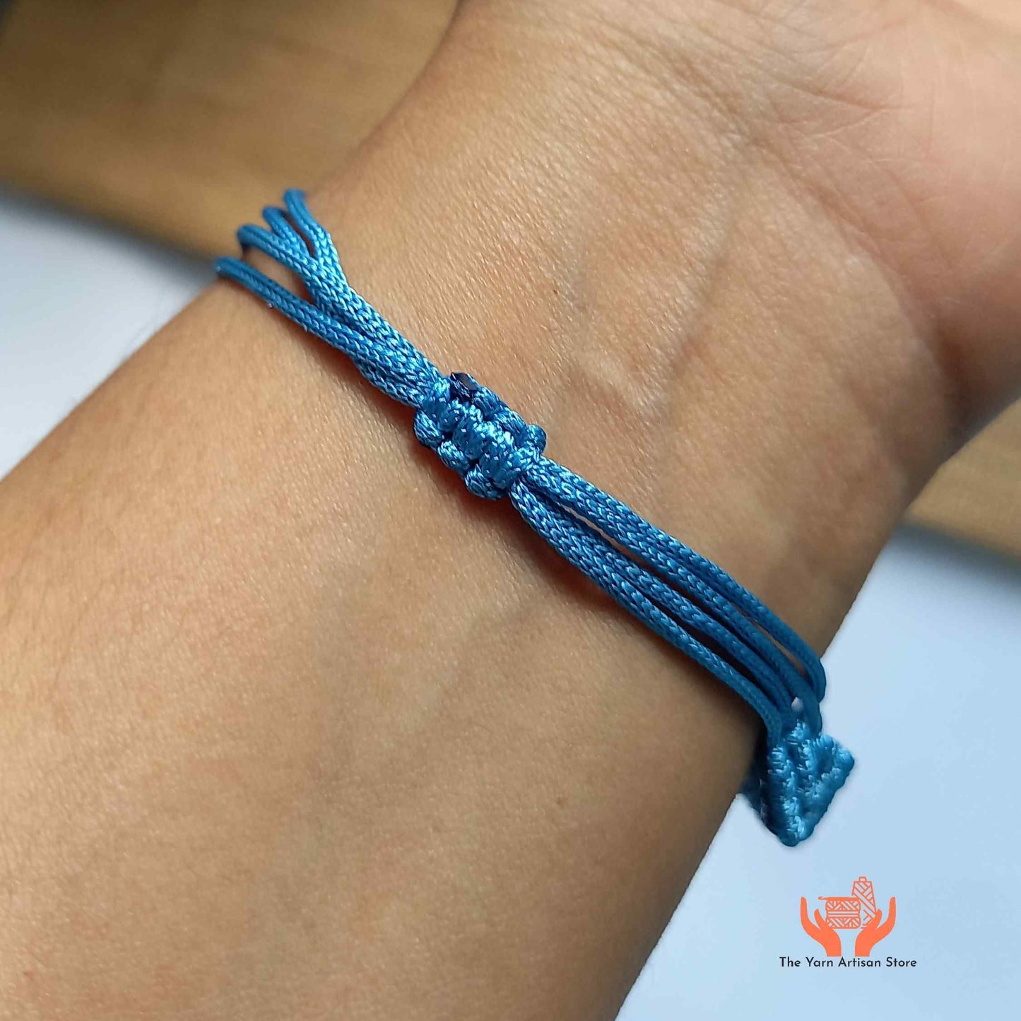 handmade macrame bead bracelet in a wavy design