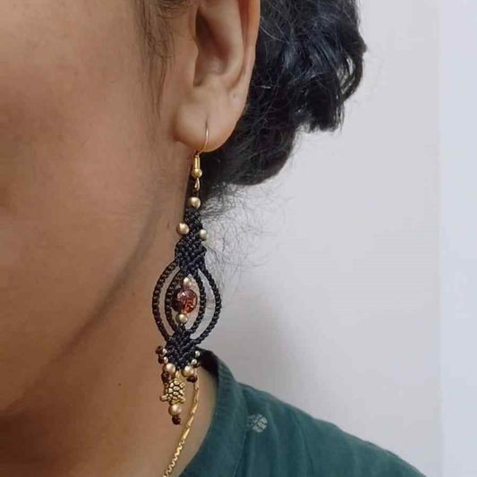 long dangler earrings party wear gold bead earrings daily wear earrings