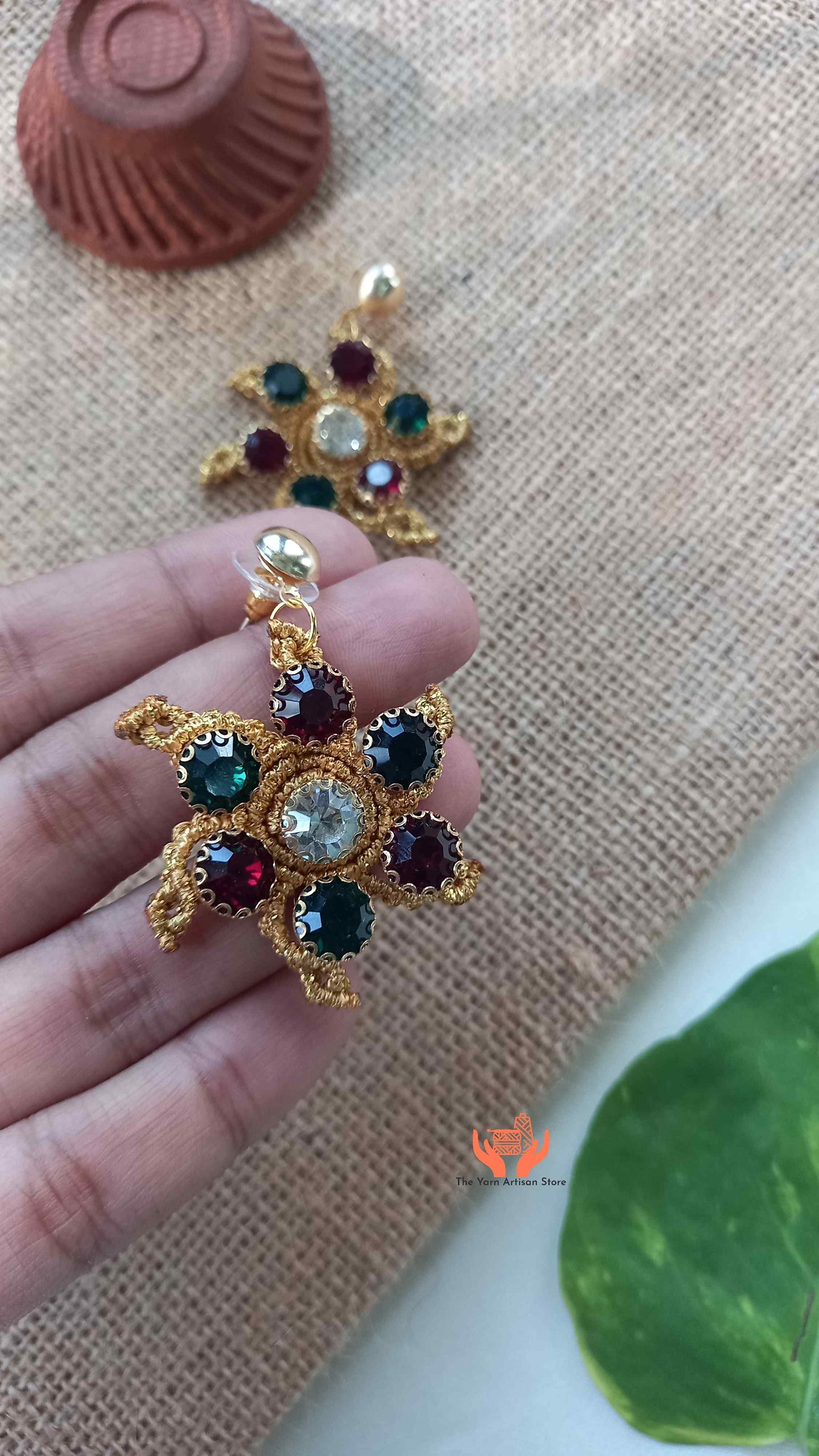gold stone stud earrings for women