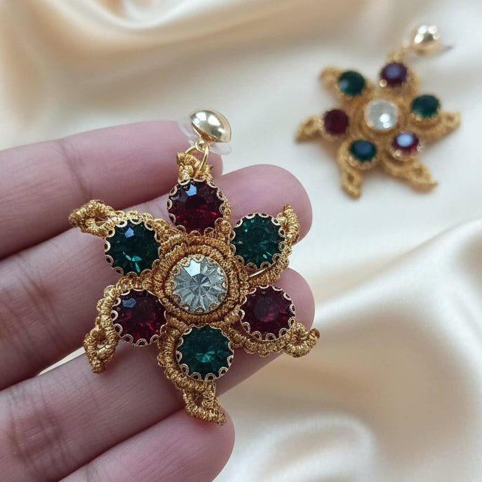 gold stone stud earrings for women
