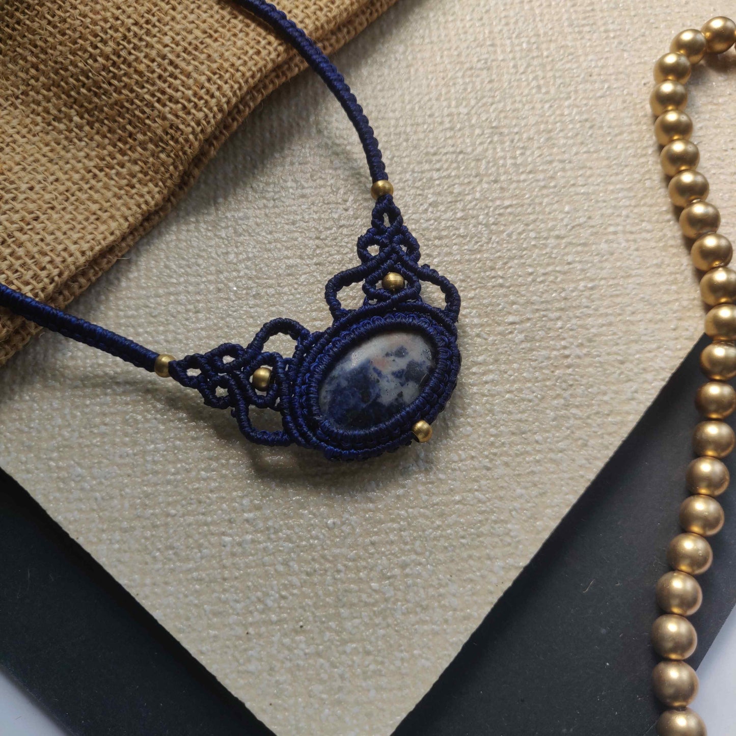 blue stone necklace office wear necklace small necklace delicate jewellery navy blue necklace lapis