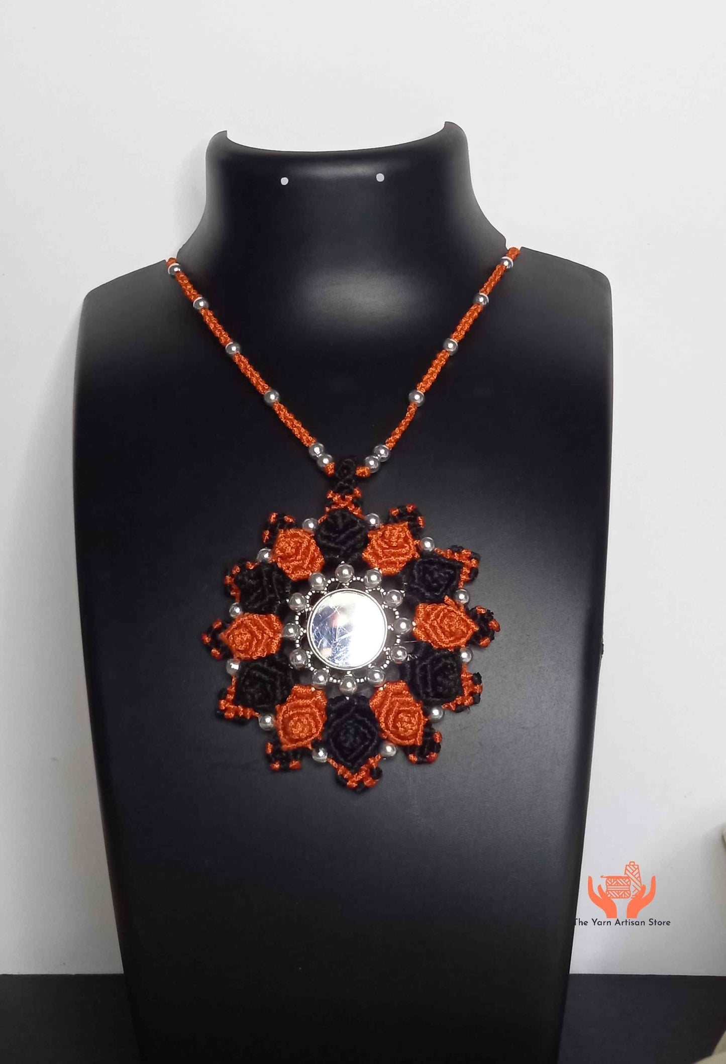 Adarsha mirrorwork macrame necklace set