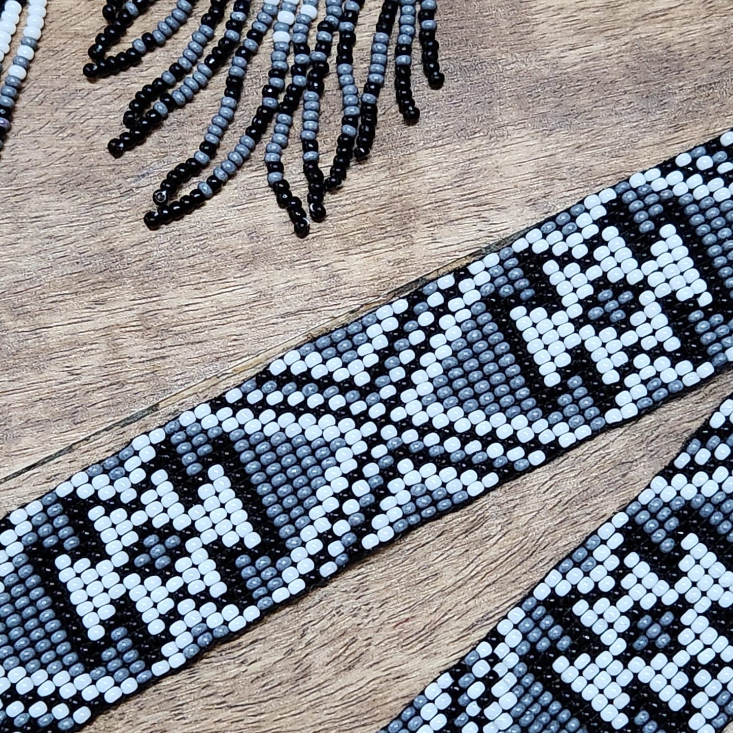 bead loom necklace choker necklace geometric design hair band choker seed bead earrings dangler earrings