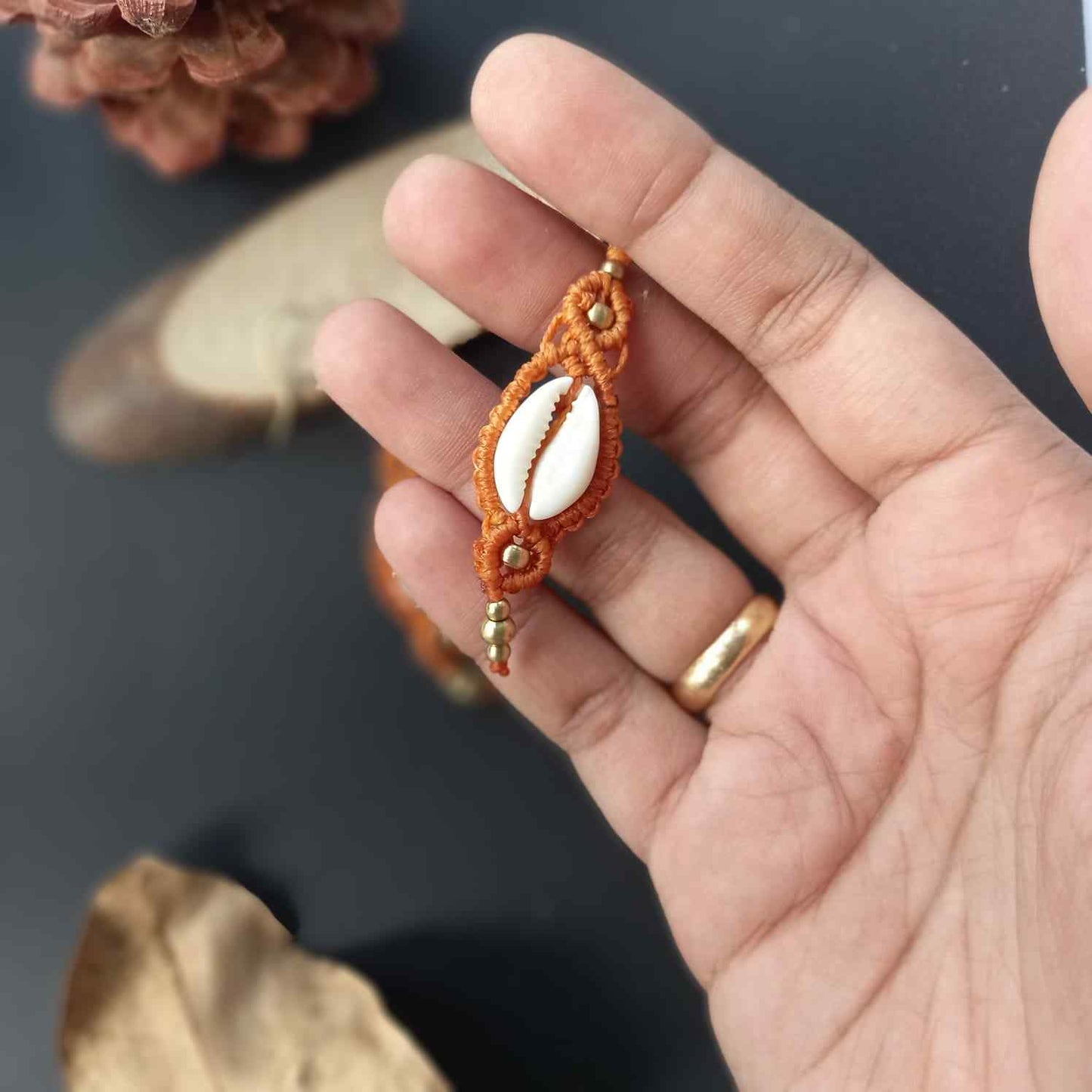 yellow cowrie earrings bead macrame earrings cowrie macrame bead earrings casual earrings brass bead earrings beach wear