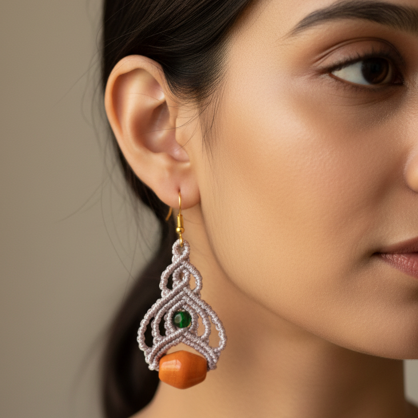Padmaja macrame earrings