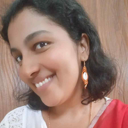 yellow cowrie earrings bead macrame earrings cowrie macrame bead earrings casual earrings brass bead earrings beach wear