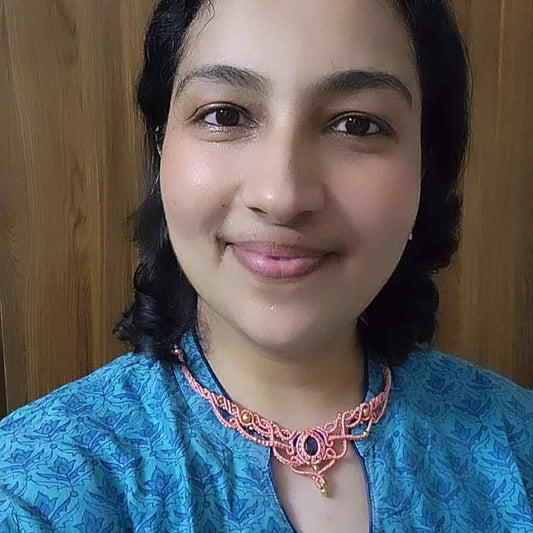 stone necklace small choker necklace macrame necklace labrodorite blue stone stud earrings stone earrings brass bead necklace