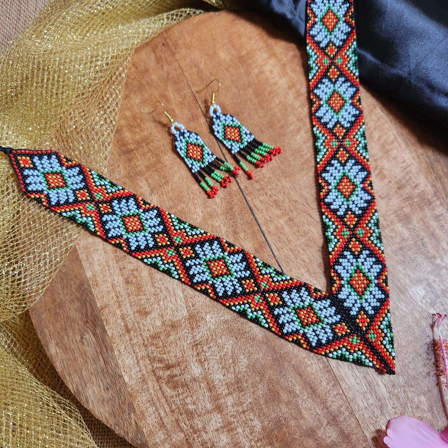 bead jewellery party necklace geometric jewellery for collar outfits V neck outfits