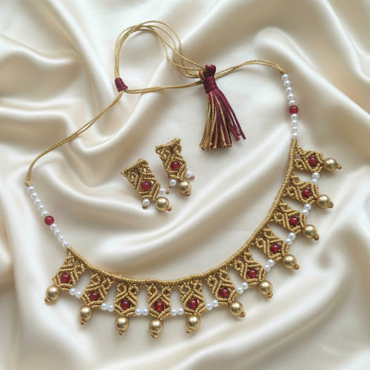 bead necklace pearl necklace gold necklace set stud earrings bead earrings pearl earrings traditional necklace set