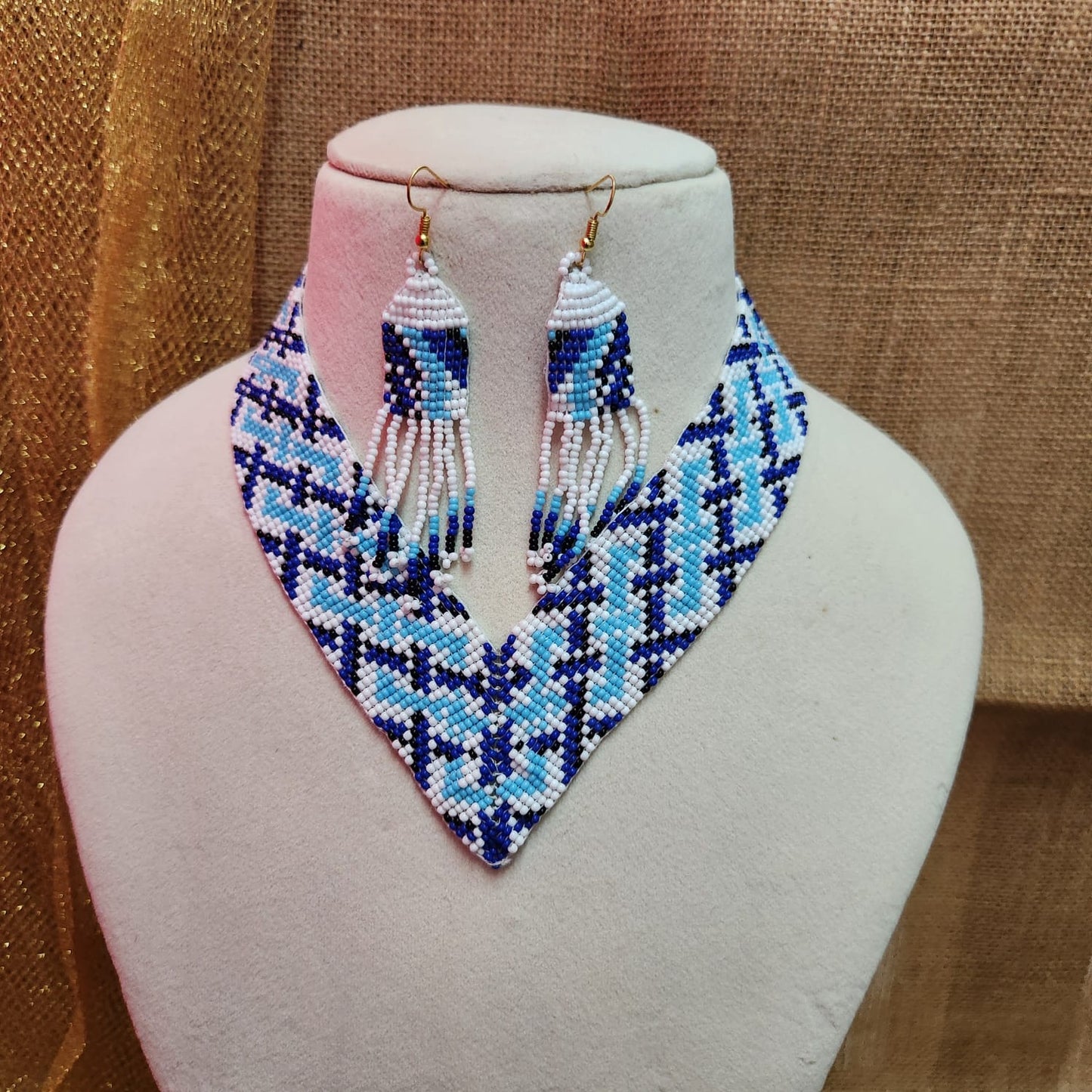 bead jewellery party necklace floral geometric jewellery for collar outfits V neck outfits