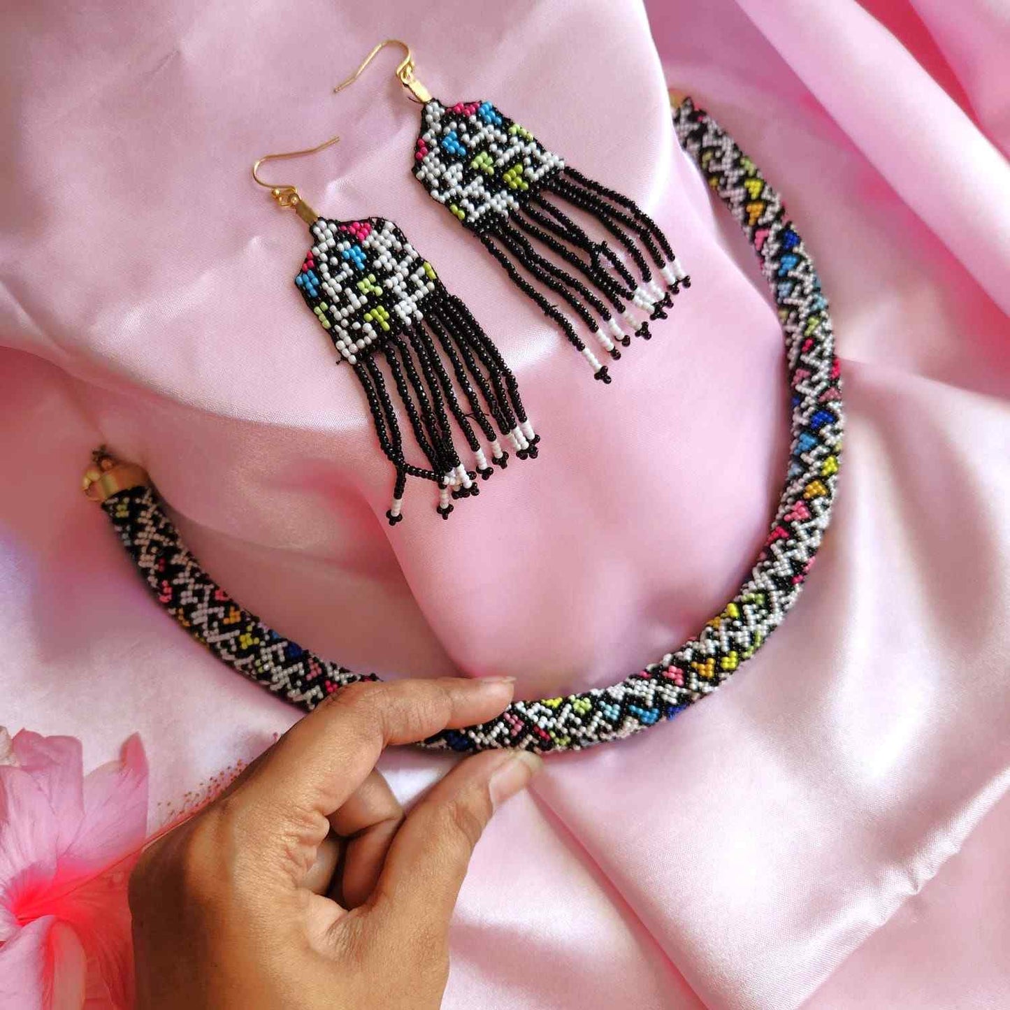 bead jewellery dog collar necklace set rope necklace partywear formal occasion