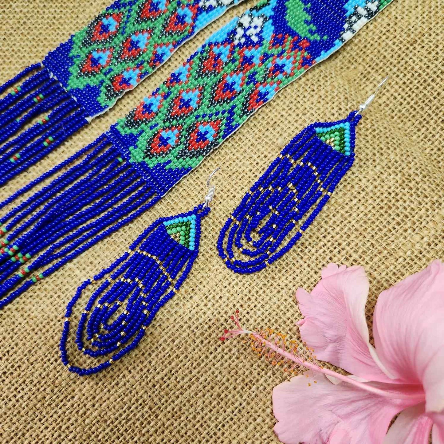 peacock necklace bead jewellery layer haram set statement necklace long earrings party wear necklace