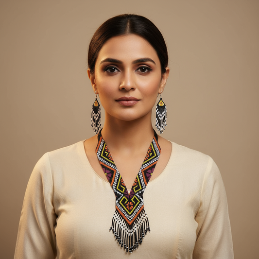 Ganga beadloom necklace set