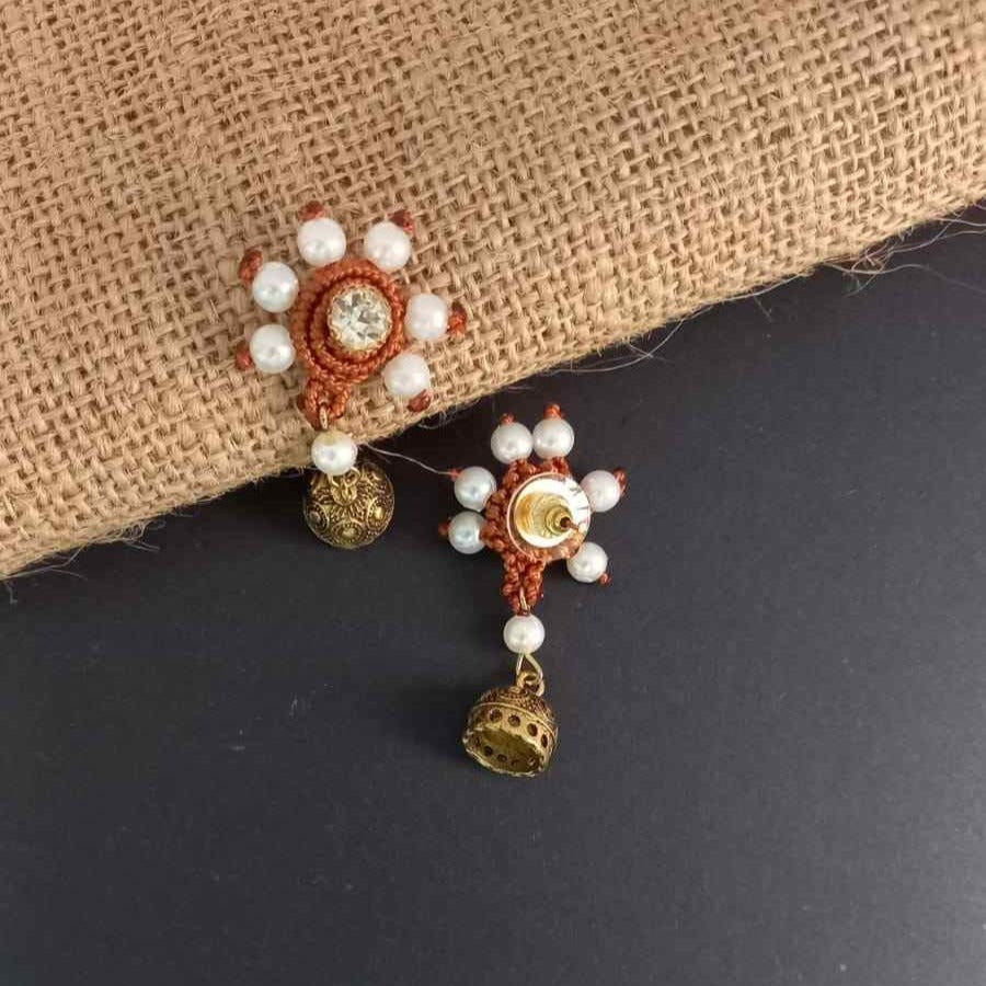 Manikarnika macrame jhumki earrings