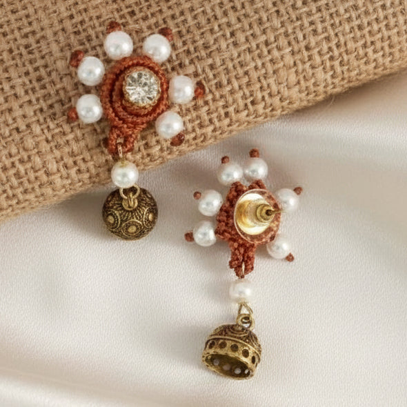 Manikarnika macrame jhumki earrings
