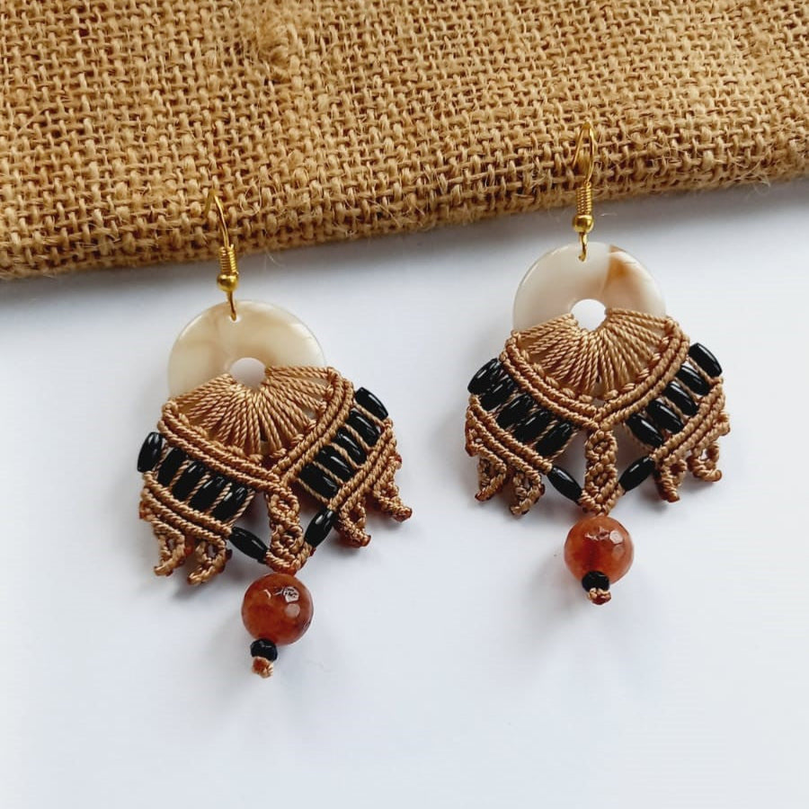 Shringara micromacrame dangler earrings