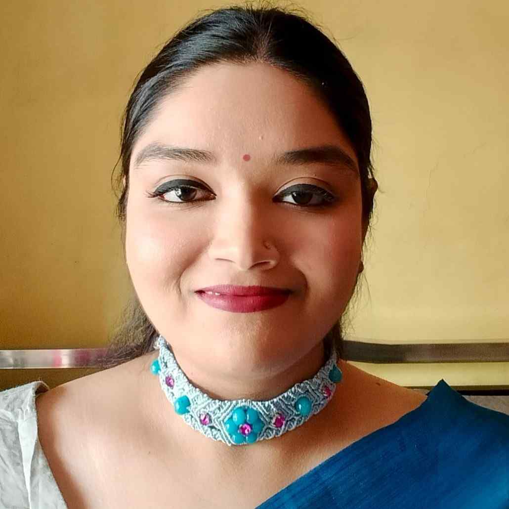macrame choker in light blue with blue agate beads and purple stones statement choker necklace macrame necklace office wear daily wear choker