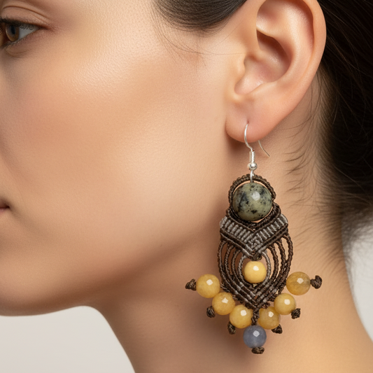 Peela macrame dangler earrings