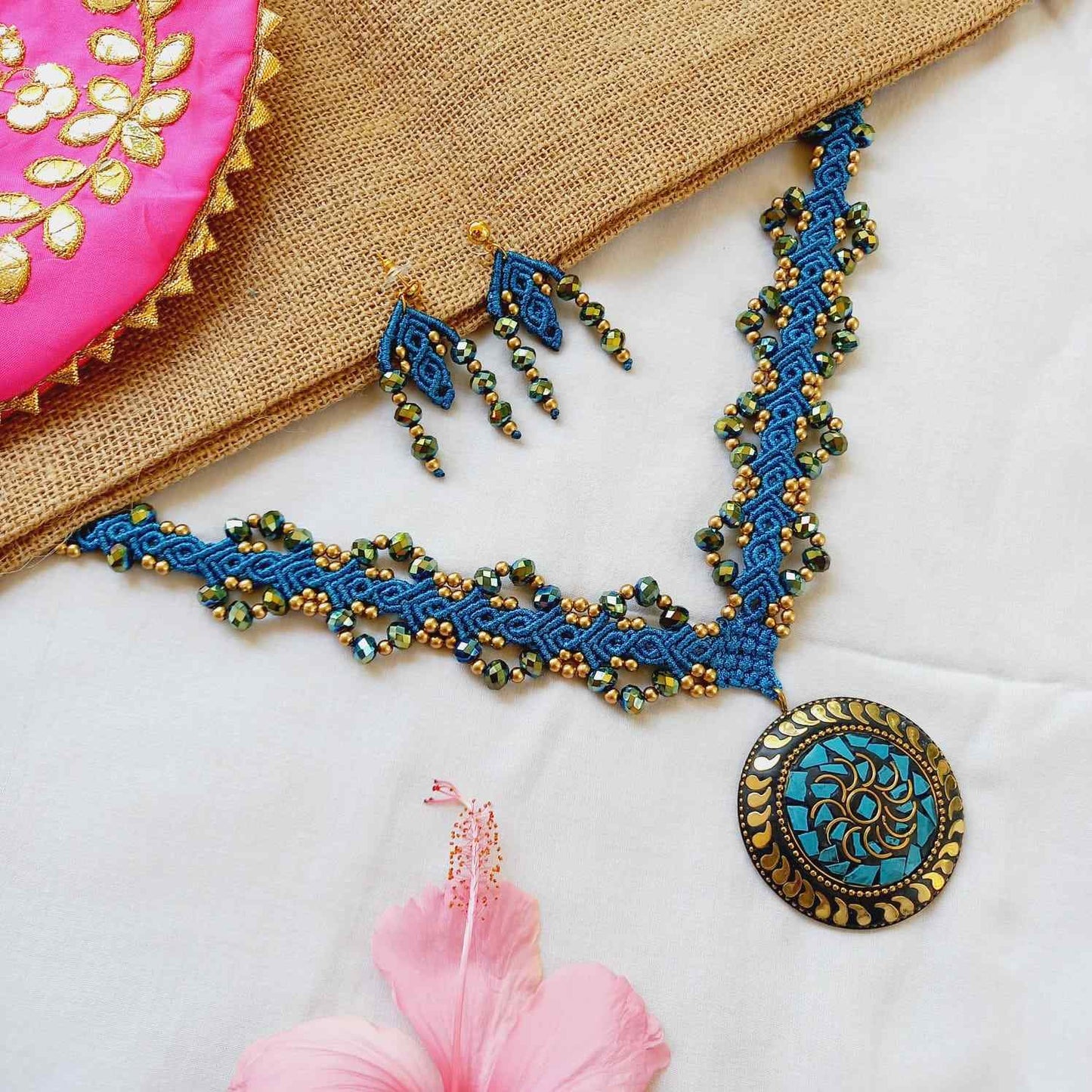 handmade jewellery set handmade necklace handmade earrings stud earrings studs bead jewellery