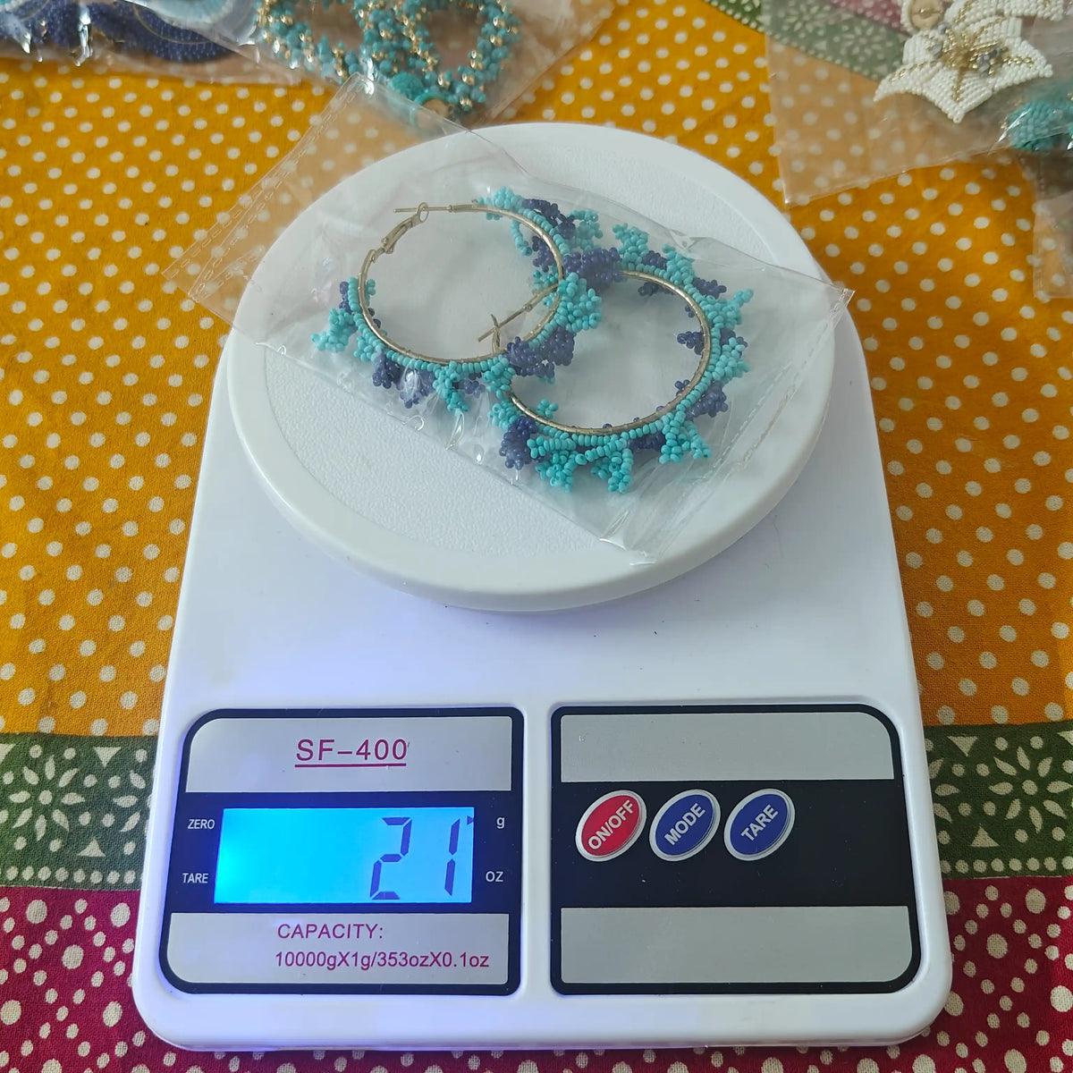 Leela hoop bead earrings