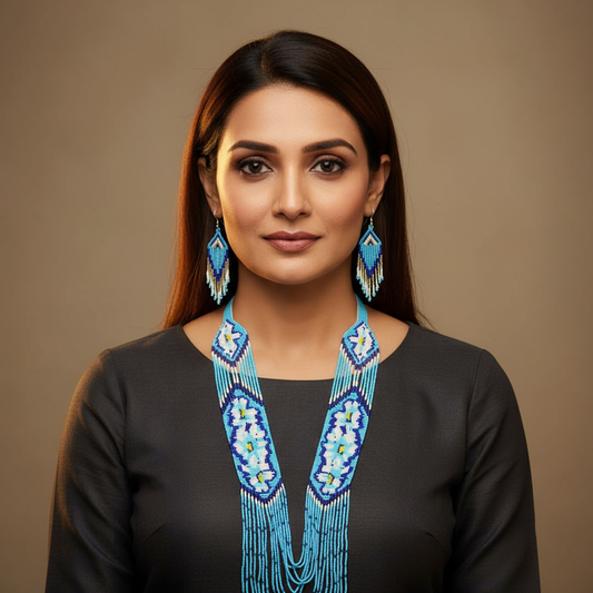 Narmada beadloom necklace set