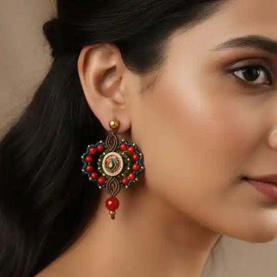 Shikkin macrame stud earrings