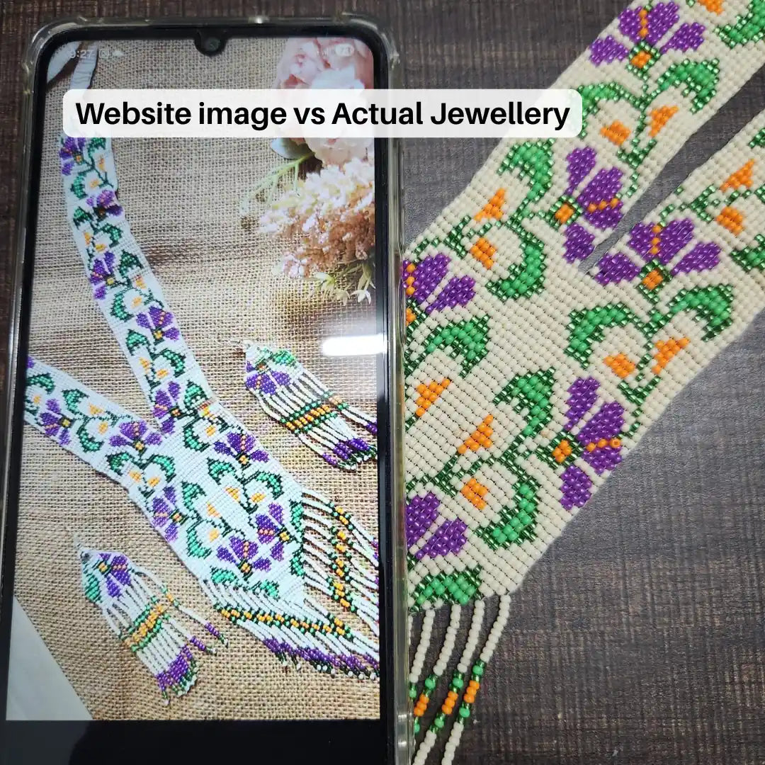Vardani floral beadloom necklace set