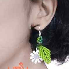 Pushp-pathra macrame earrings
