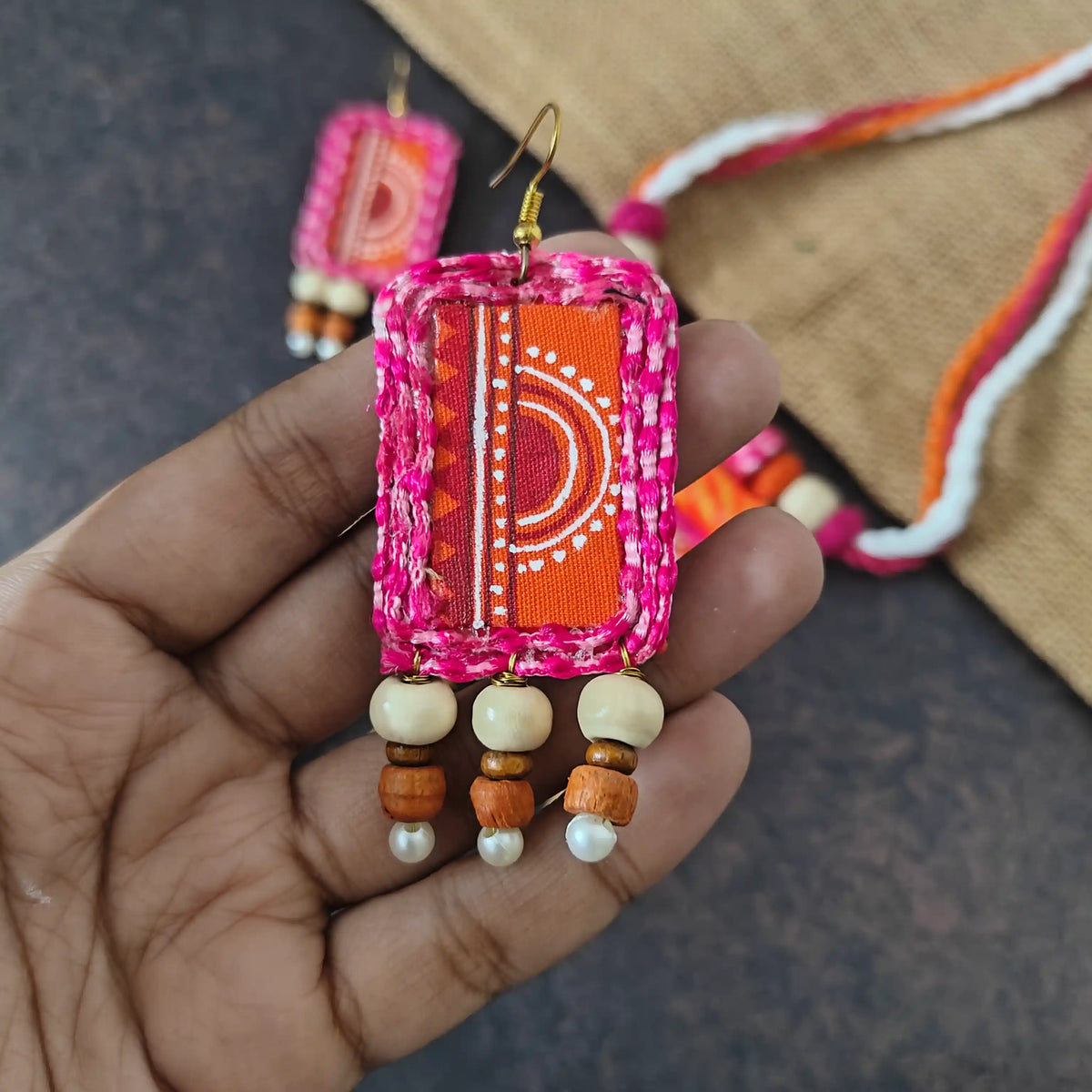 Aruna fabric necklace set