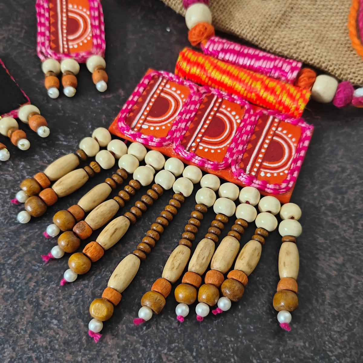 Aruna fabric necklace set