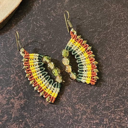 Aru rust macrame earrings