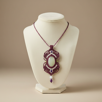 Avirbhava macrame pendant necklace