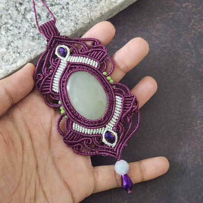 Avirbhava macrame pendant necklace